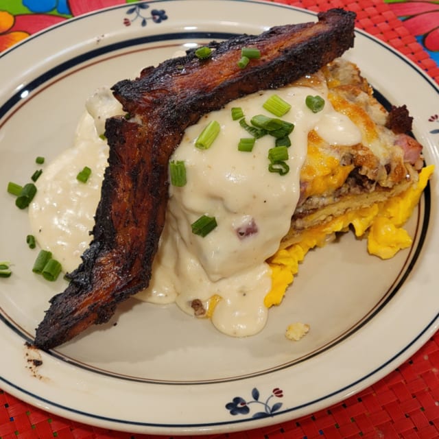 SP: Pancake Lasagna.