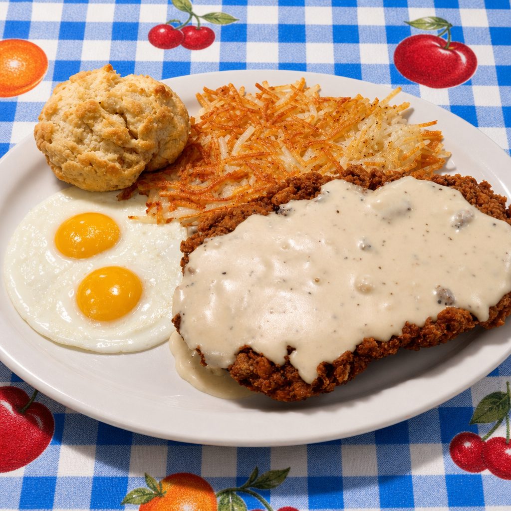 Chicken Fried Chicken & Eggs.