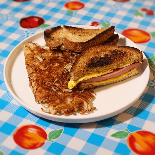 Breakfast Bologna Sandwich.